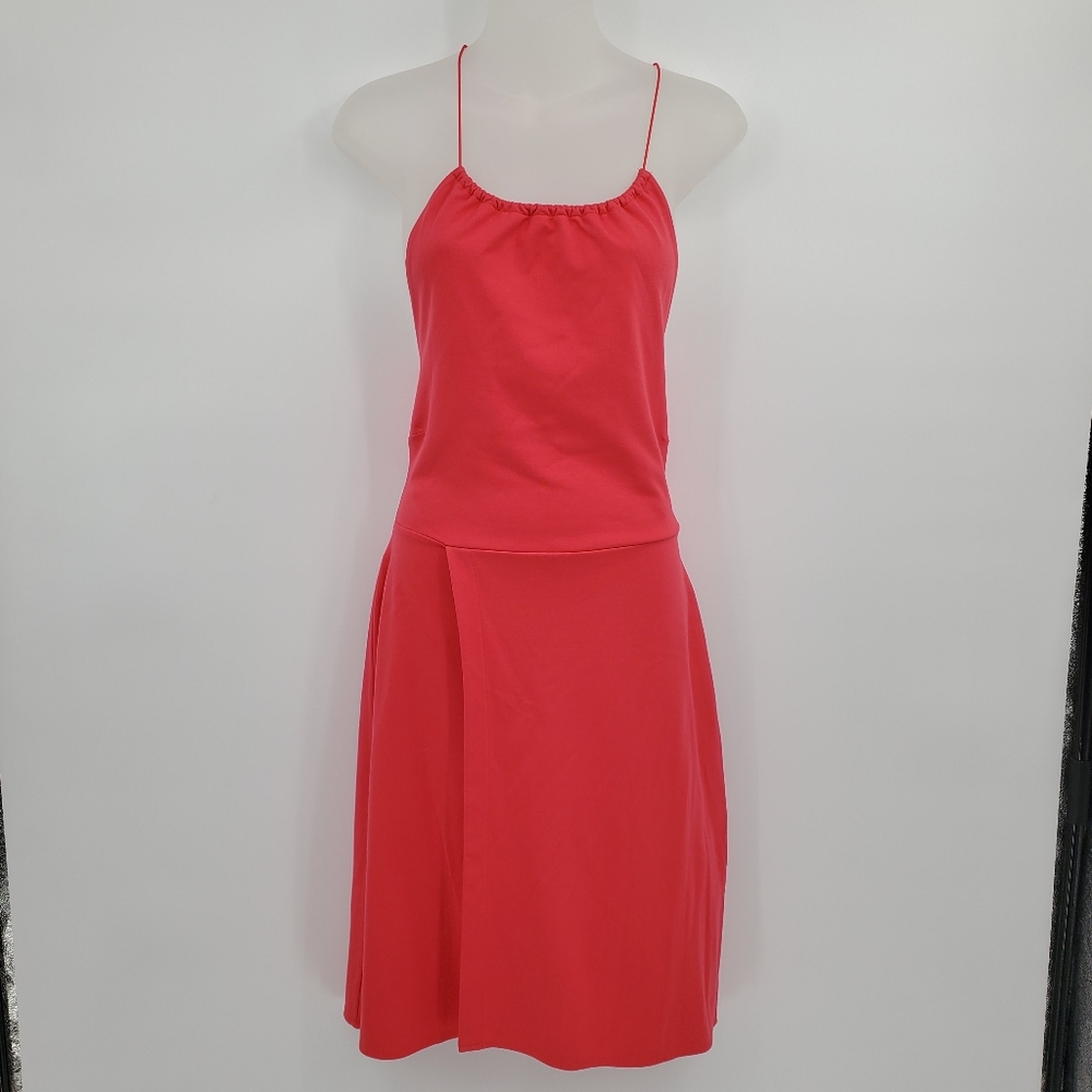 ♤♤ French Connection Santorini Drape Jersey Strappy Dress in Azalea Size 10